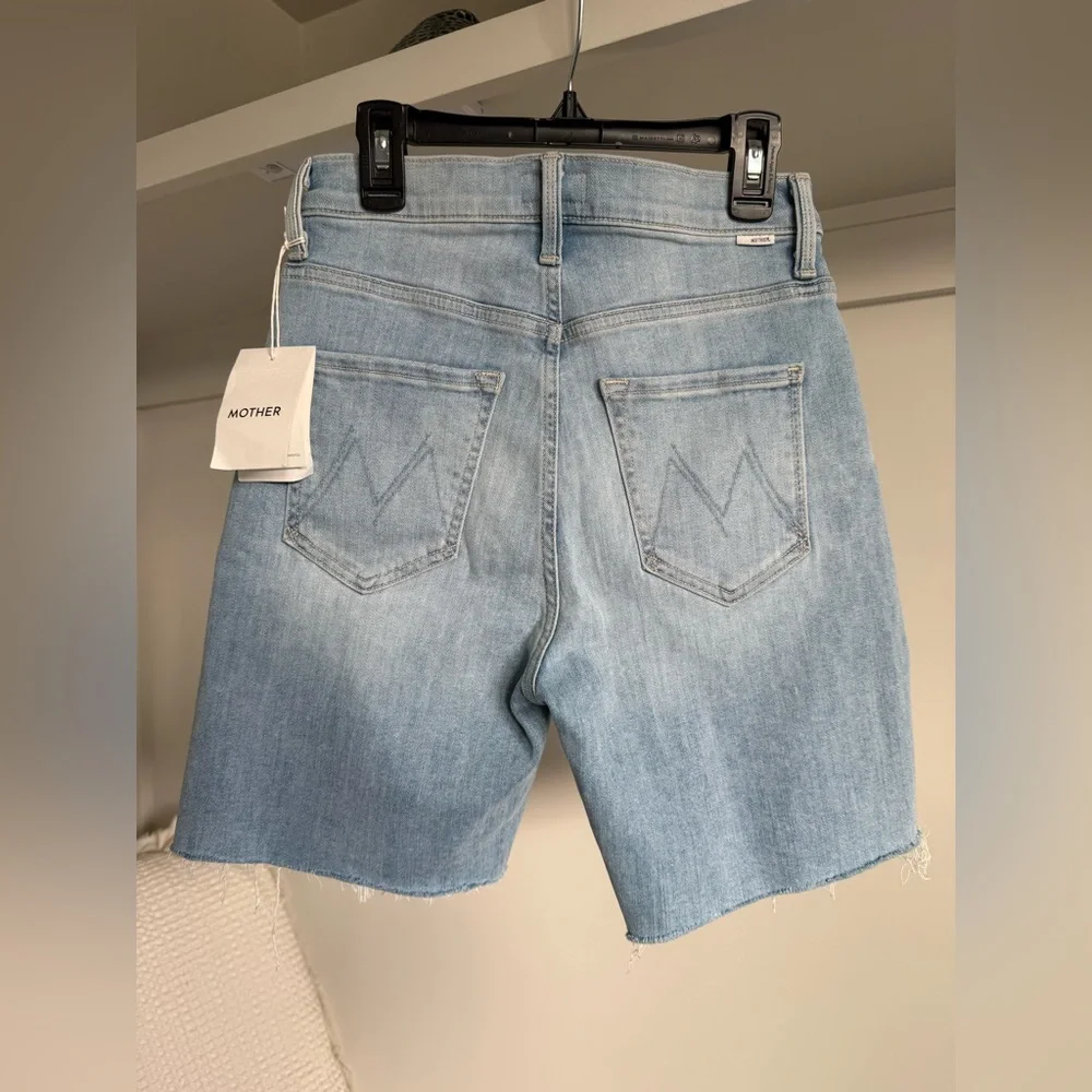 NWT Mother The Tripper Light Blue Denim Women Shorts Size 25 - Picture 10 of 13